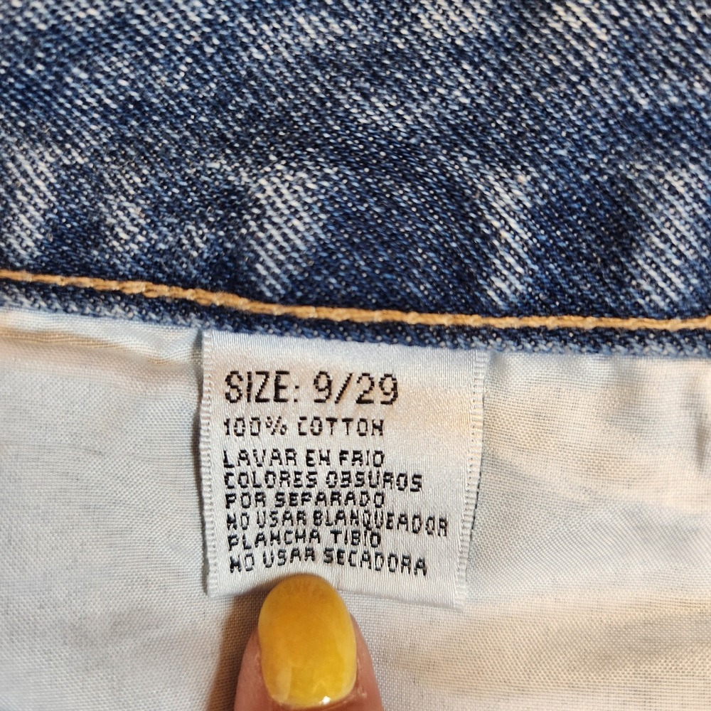 Bamboo Women's Wide Leg Jeans Size 9 / 29 Blue 100% Cotton Rigid Denim - Picture 3 of 6